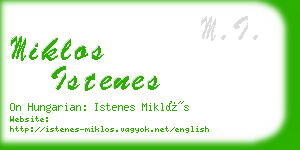 miklos istenes business card